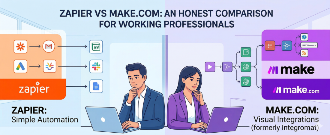 Zapier vs Make.com: An Honest Comparison for Working Professionals