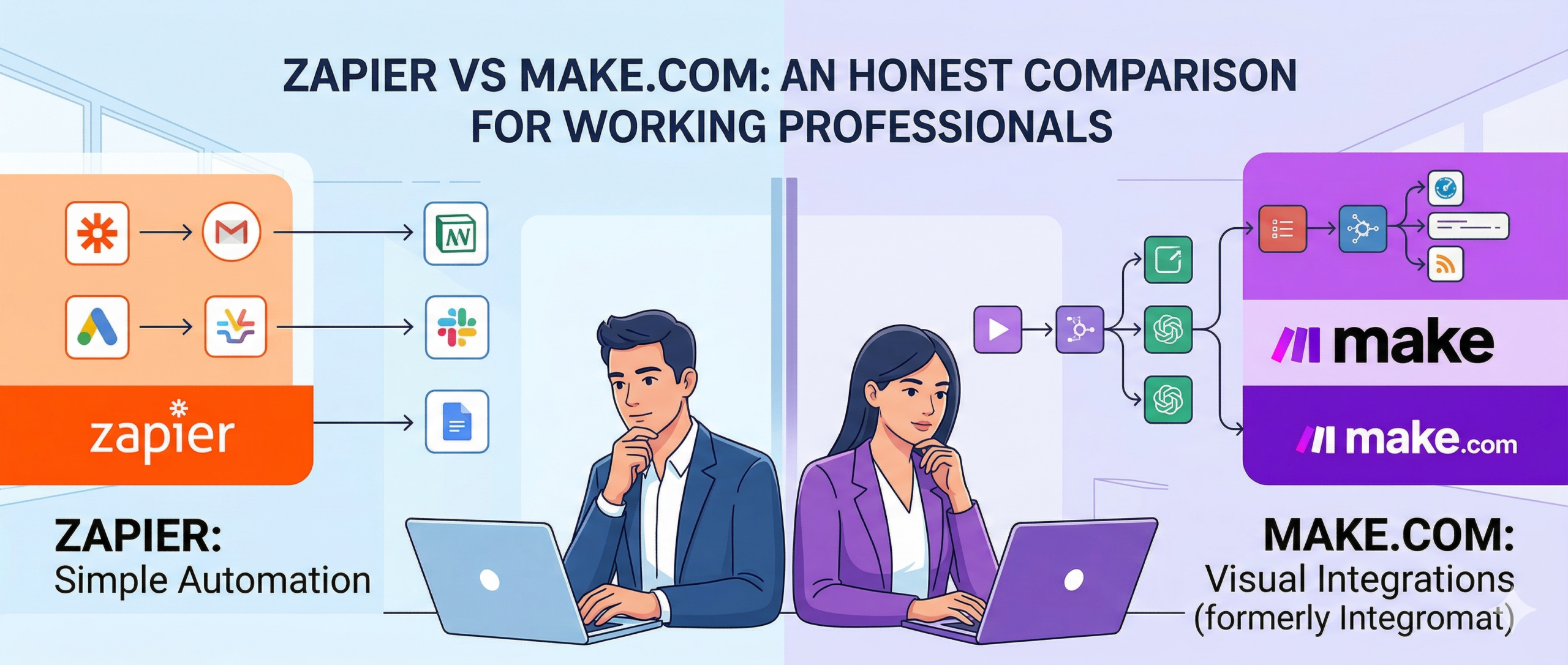 Zapier vs Make.com: An Honest Comparison for Working Professionals